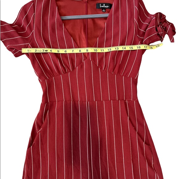 Lulus Pacific Coast Wine Red Striped Culotte Jumpsuit Size Small - Picture 11 of 16